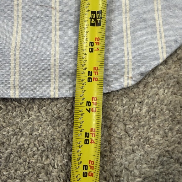 AYR Button Down Shirt Mens M Blue Stripe Oxford Cotton Oversized Pocket Casual - Picture 4 of 11